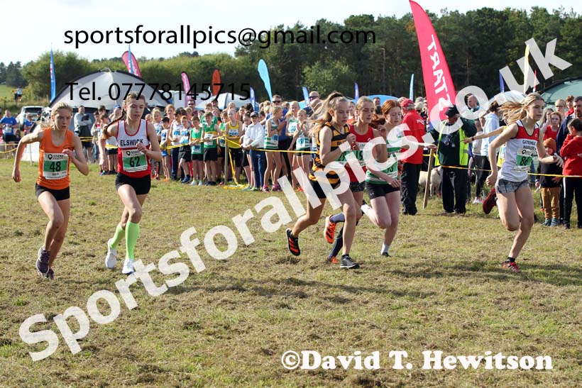 Girls under-15s 2021 North Eastern Harrier League, Druridge Bay. Photo: David T. Hewitson/Sports for All Pics